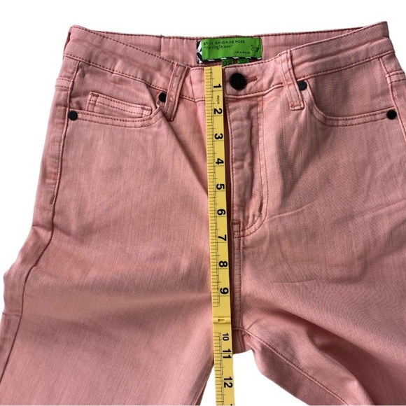 NWT Free People X Sandrine Rose Super Flare Denim Jeans Petal Pink - Picture 7 of 13